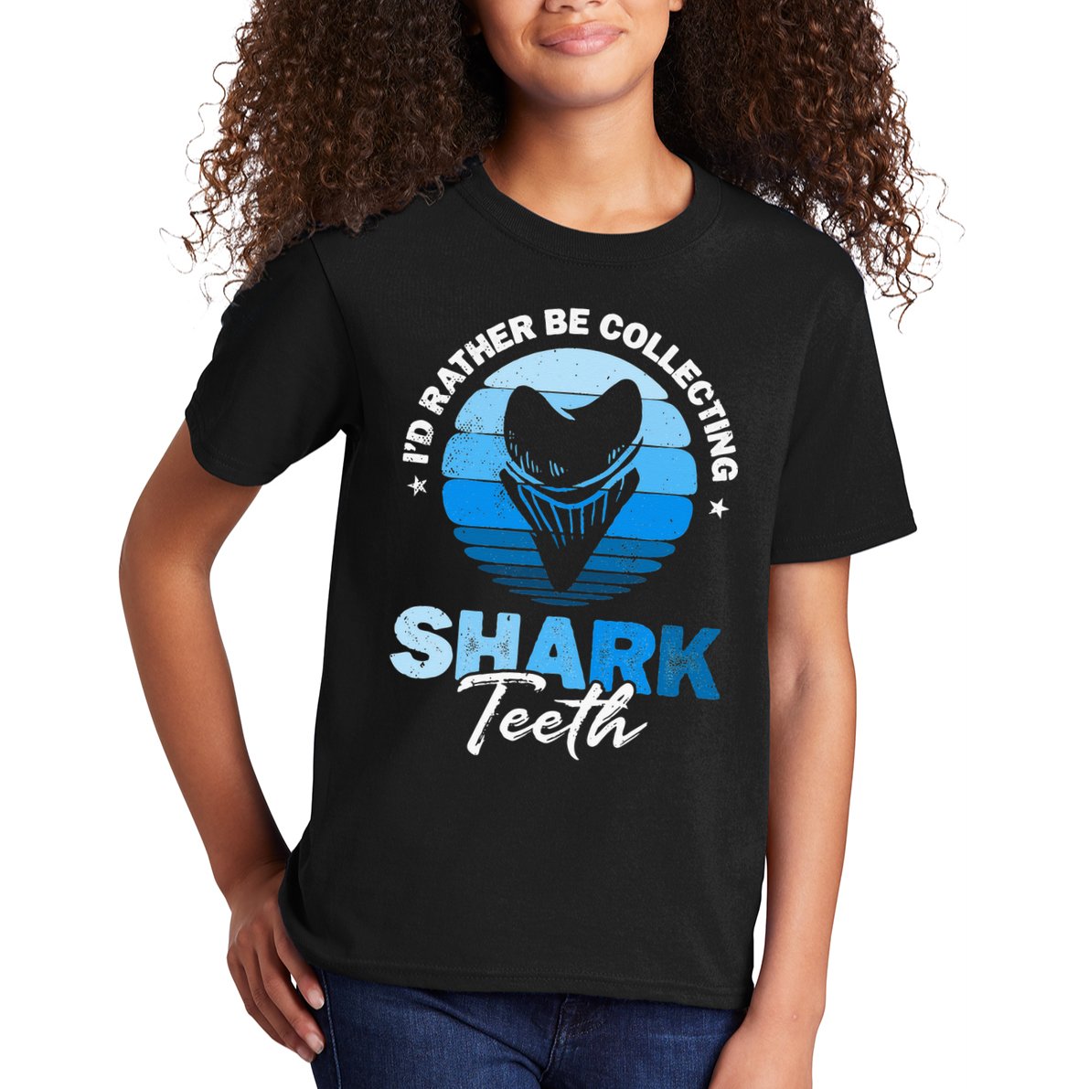 Id Rather Be Collecting Shark Teeth Fossil Tooth Hunter Kids T-Shirt