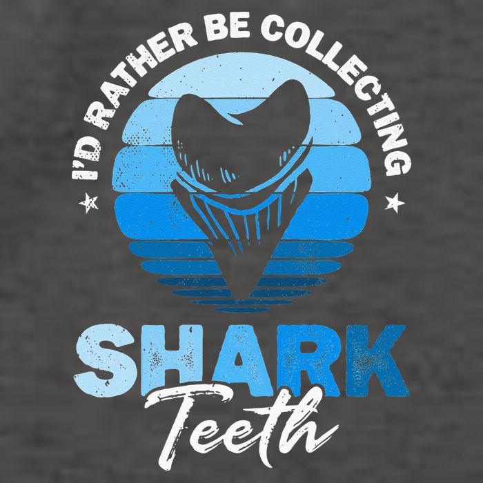 Id Rather Be Collecting Shark Teeth Fossil Tooth Hunter Vector Backpack