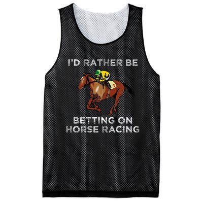 Id Rather Be Betting On Horses Horse Racing Betting Mesh Reversible Basketball Jersey Tank