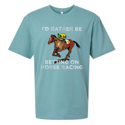 Id Rather Be Betting On Horses Horse Racing Betting Sueded Cloud Jersey T-Shirt