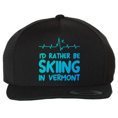 Id Rather Be Skiing In Vermont Skiing Gift Wool Snapback Cap