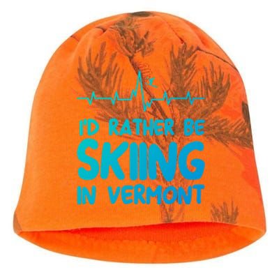 Id Rather Be Skiing In Vermont Skiing Gift Kati - Camo Knit Beanie