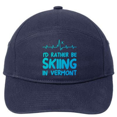 Id Rather Be Skiing In Vermont Skiing Gift 7-Panel Snapback Hat