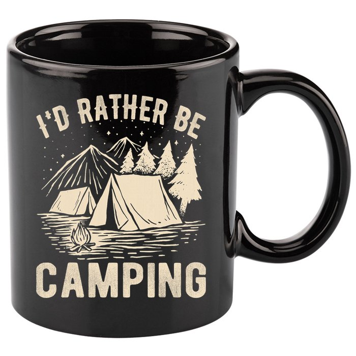 Id Rather Be Camping Funny Camping Lovers Cool Gifts 11oz C Handle Ceramic Mug