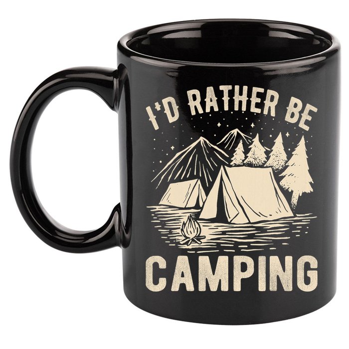 Id Rather Be Camping Funny Camping Lovers Cool Gifts 11oz C Handle Ceramic Mug