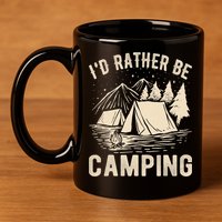 Id Rather Be Camping Funny Camping Lovers Cool Gifts 11oz C Handle Ceramic Mug