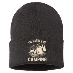 Id Rather Be Camping Funny Camping Lovers Cool Gifts Sustainable Knit Beanie