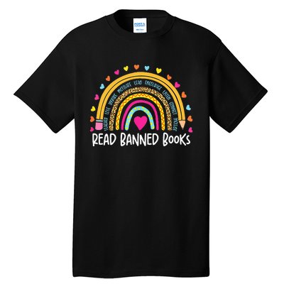 I Read Banned Books Rainbow Readers Reading Gift Tall T-Shirt