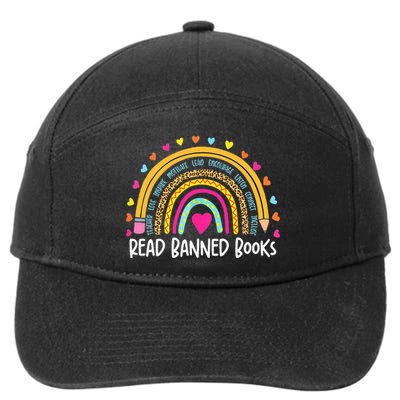 I Read Banned Books Rainbow Readers Reading Gift 7-Panel Snapback Hat