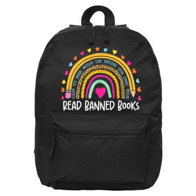 I Read Banned Books Rainbow Readers Reading Gift 16 in Basic Backpack