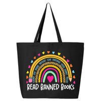 I Read Banned Books Rainbow Readers Reading Gift 25L Jumbo Tote