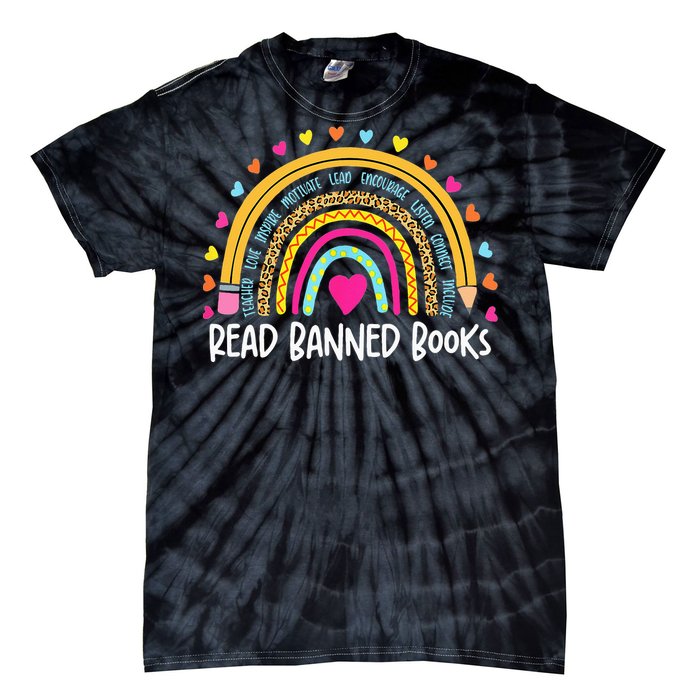 I Read Banned Books Rainbow Readers Reading Gift Tie-Dye T-Shirt