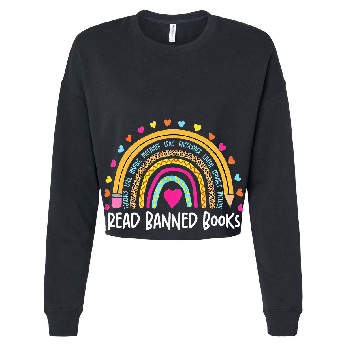 I Read Banned Books Rainbow Readers Reading Gift Women's Crop Top Tee