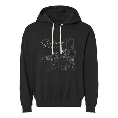 ID Rather Be In Santorini Greece Greek Islands Garment-Dyed Fleece Hoodie