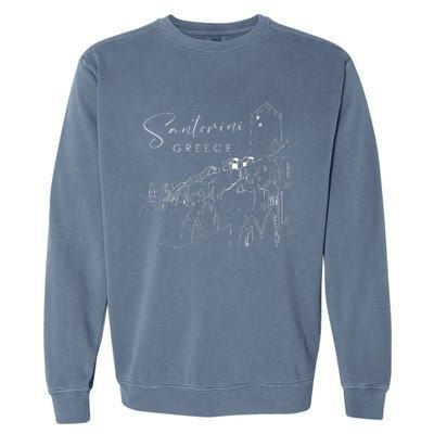 ID Rather Be In Santorini Greece Greek Islands Garment-Dyed Sweatshirt