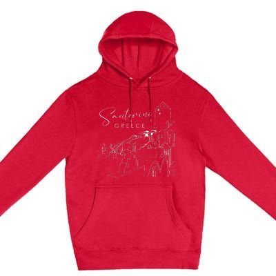 ID Rather Be In Santorini Greece Greek Islands Premium Pullover Hoodie