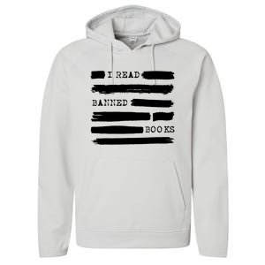 I Read Banned Books Banned Books Week Gift Librarian Teacher Performance Fleece Hoodie