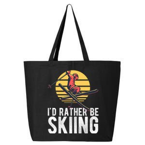 Id Rather Be Skiing Activity Sport Skiing Travel Cute Gift 25L Jumbo Tote