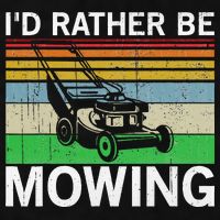 Id Rather Be Mowing Lawn Mowing Ladies PosiCharge Tri-Blend Wicking Tank