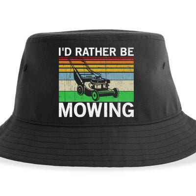 Id Rather Be Mowing Lawn Mowing Sustainable Bucket Hat