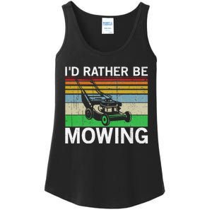 Id Rather Be Mowing Lawn Mowing Ladies Essential Tank