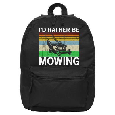 Id Rather Be Mowing Lawn Mowing 16 in Basic Backpack