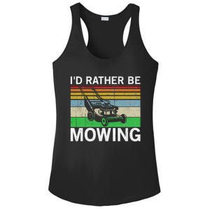 Id Rather Be Mowing Lawn Mowing Ladies PosiCharge Competitor Racerback Tank