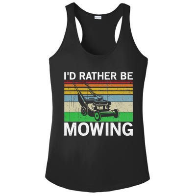Id Rather Be Mowing Lawn Mowing Ladies PosiCharge Competitor Racerback Tank