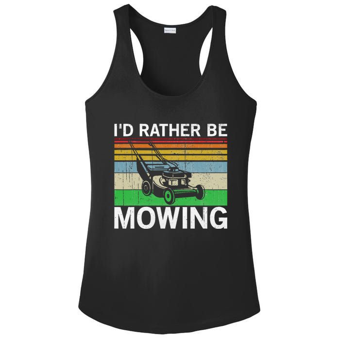 Id Rather Be Mowing Lawn Mowing Ladies PosiCharge Competitor Racerback Tank