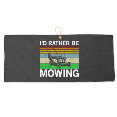 Id Rather Be Mowing Lawn Mowing Large Microfiber Waffle Golf Towel