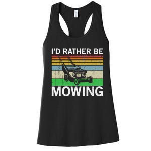 Id Rather Be Mowing Lawn Mowing Women's Racerback Tank