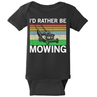 Id Rather Be Mowing Lawn Mowing Baby Bodysuit