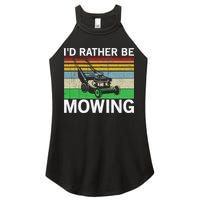 Id Rather Be Mowing Lawn Mowing Women's Perfect Tri Rocker Tank
