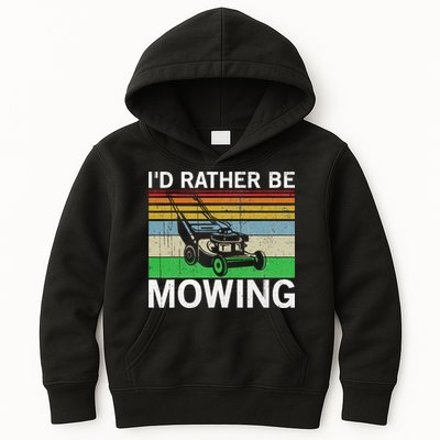 Id Rather Be Mowing Lawn Mowing Kids Hoodie