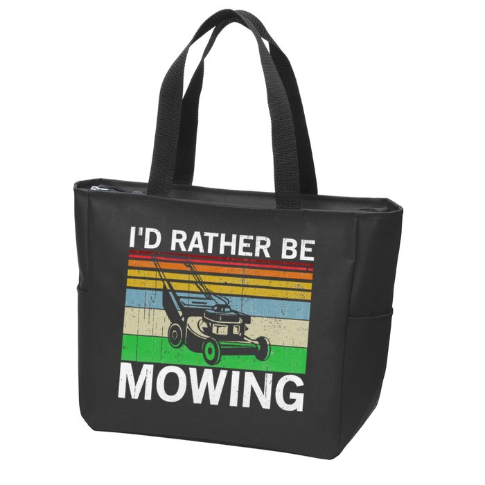 Id Rather Be Mowing Lawn Mowing Zip Tote Bag