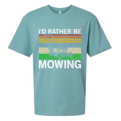 Id Rather Be Mowing Lawn Mowing Sueded Cloud Jersey T-Shirt
