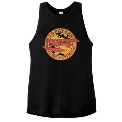 I'd Rather Be Flying Ladies PosiCharge Tri-Blend Wicking Tank