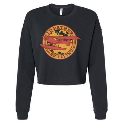 I'd Rather Be Flying Cropped Pullover Crew