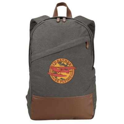 I'd Rather Be Flying Cotton Canvas Backpack