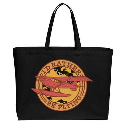 I'd Rather Be Flying Cotton Canvas Jumbo Tote