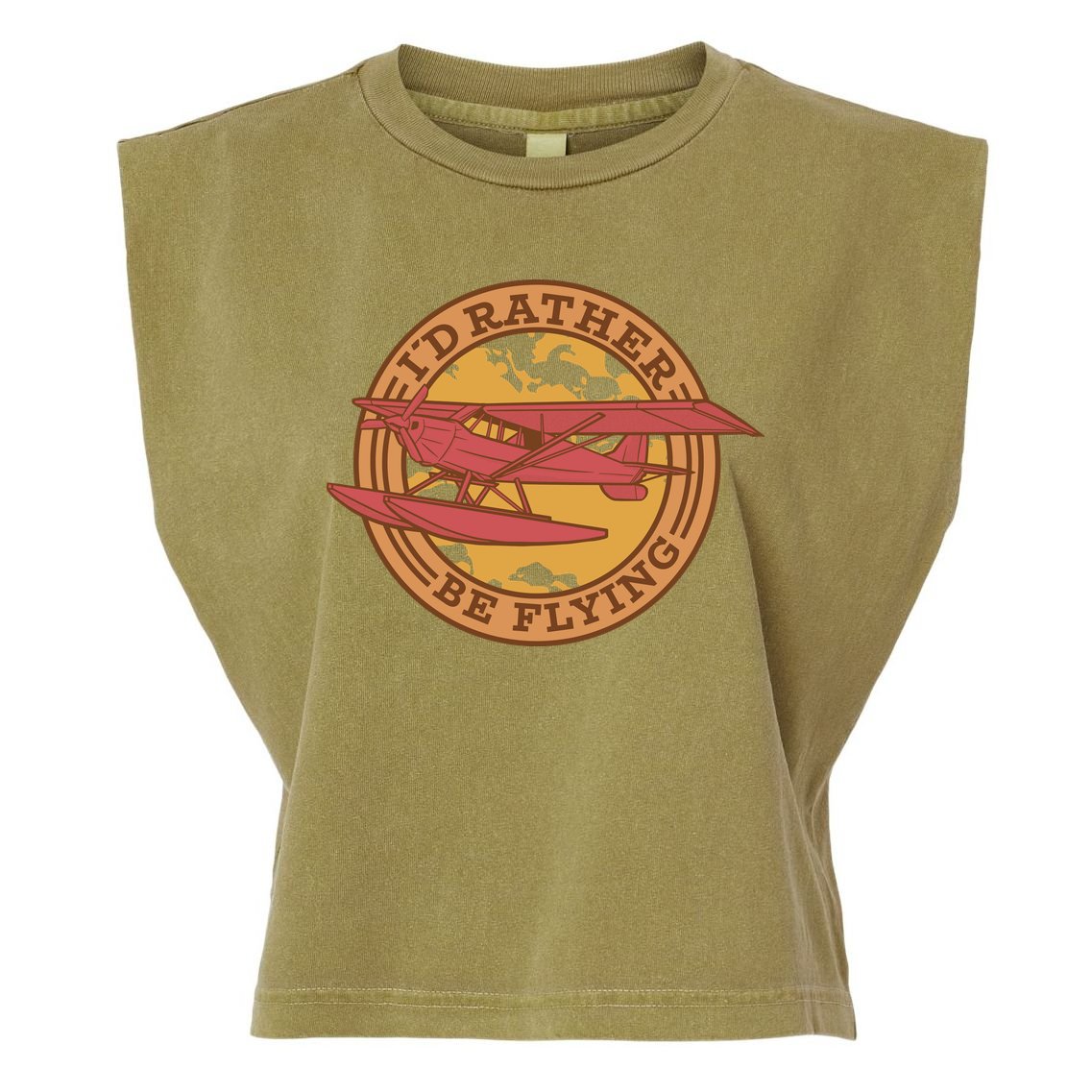 I'd Rather Be Flying Garment-Dyed Women's Muscle Tee