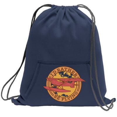 I'd Rather Be Flying Sweatshirt Cinch Pack Bag