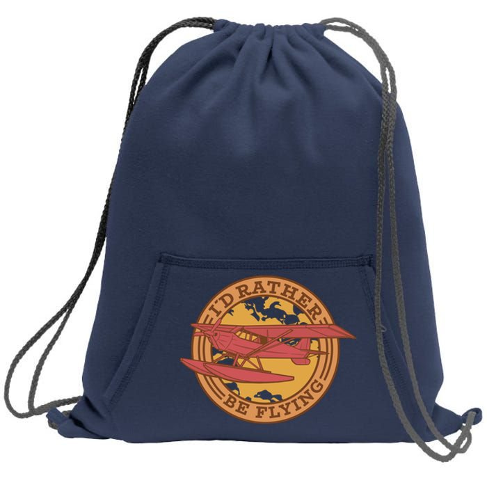 I'd Rather Be Flying Sweatshirt Cinch Pack Bag