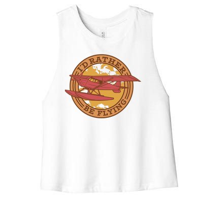 I'd Rather Be Flying Women's Racerback Cropped Tank