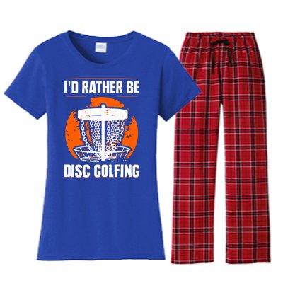 Id Rather Be Disc Golfing Disc Golf Hobby Discs Golfer Cute Gift Women's Flannel Pajama Set