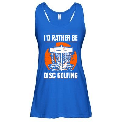 Id Rather Be Disc Golfing Disc Golf Hobby Discs Golfer Cute Gift Ladies Essential Flowy Tank