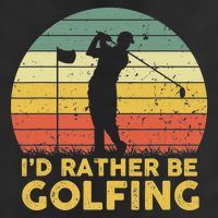 I’d Rather Be Golfing Golf Quotes Sayings 7 Panel Mesh Trucker Snapback Hat