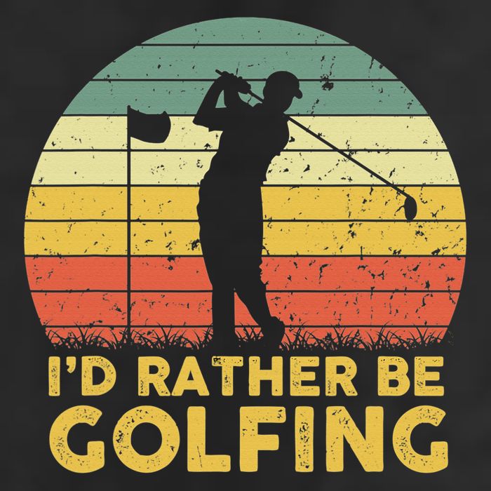 I’d Rather Be Golfing Golf Quotes Sayings 7 Panel Mesh Trucker Snapback Hat