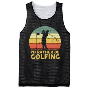 I’d Rather Be Golfing Golf Quotes Sayings Mesh Reversible Basketball Jersey Tank