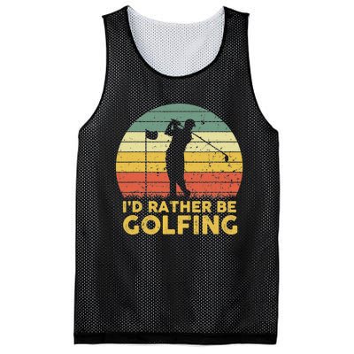 I’d Rather Be Golfing Golf Quotes Sayings Mesh Reversible Basketball Jersey Tank